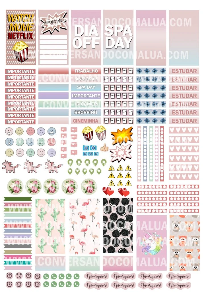 ADESIVOS PARA PLANNER 2018 -STIKERS - DOWNLOAD GRATUITO-CARTELA DE ADESIVOS-DAYANE NASCIMENTO-BLOG CONVERSANDO COM A LUA