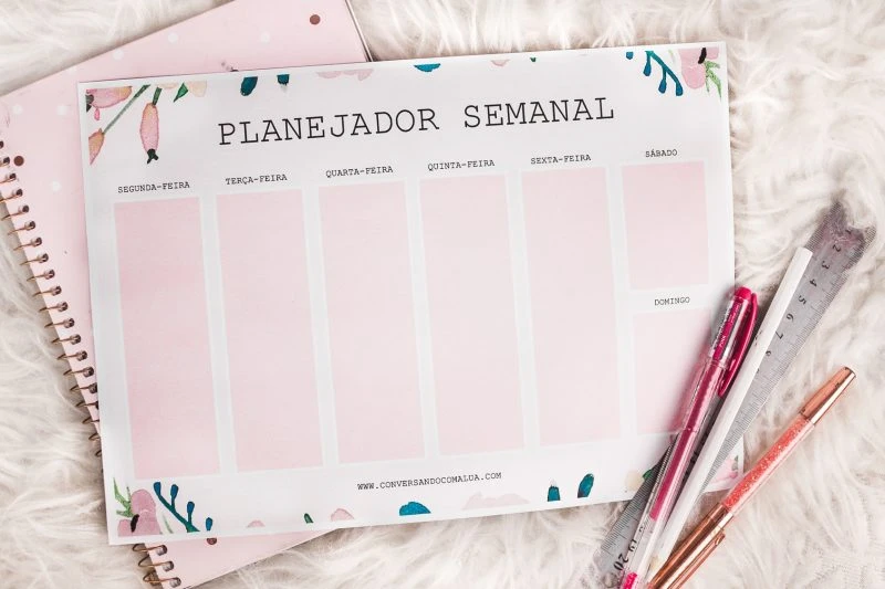 Planner 2019 semanal para download gratuito!